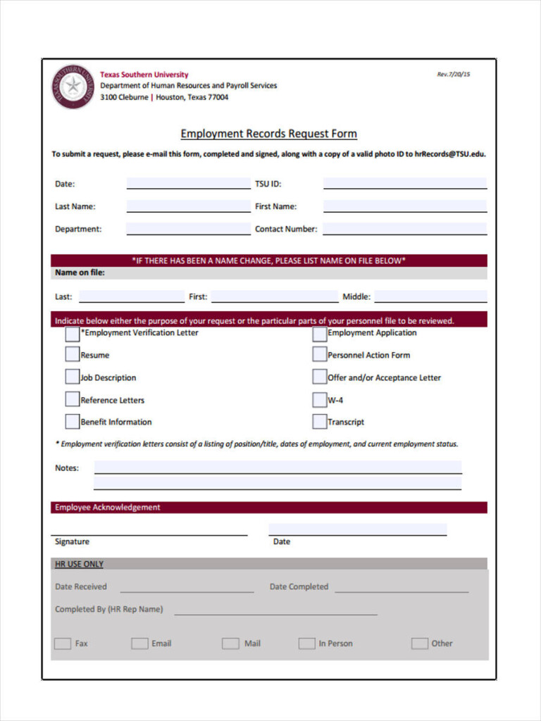 Employer Verification Form PSLF