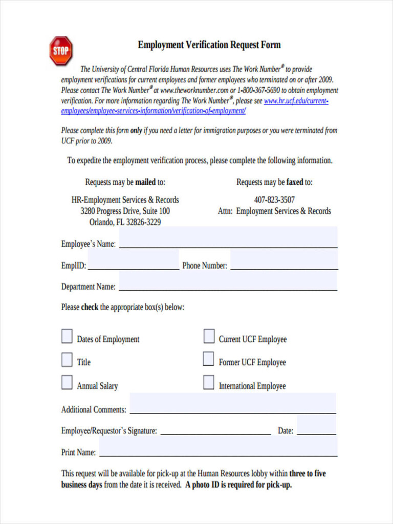 Employment Verification Form PSLF