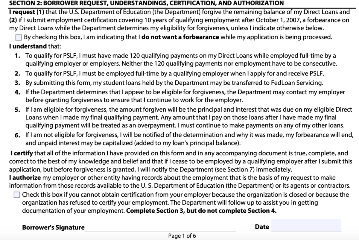 Fedloan PSLF Employer Verification Form