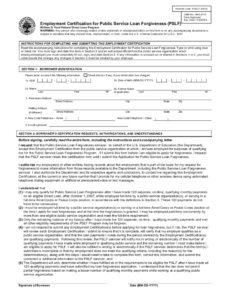 PSLF Employment Certification Form Late