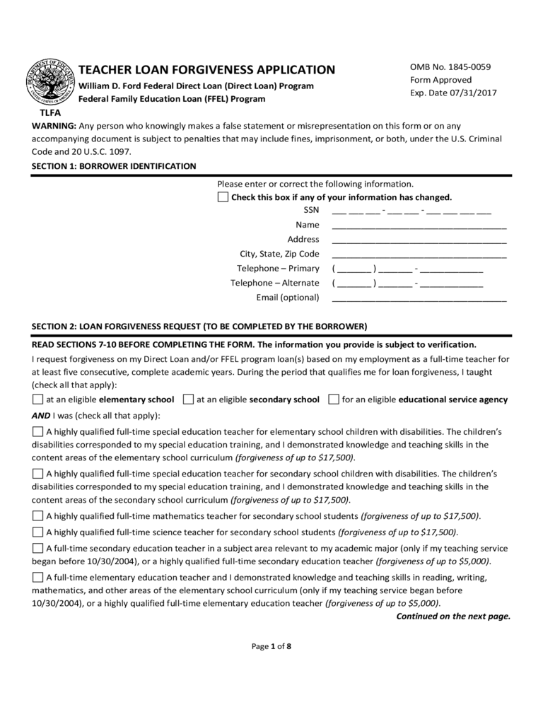 PSLF Employment Recertification Form