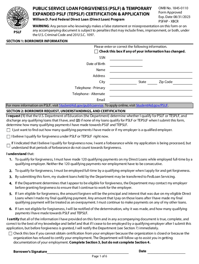 PSLF Fillable Form