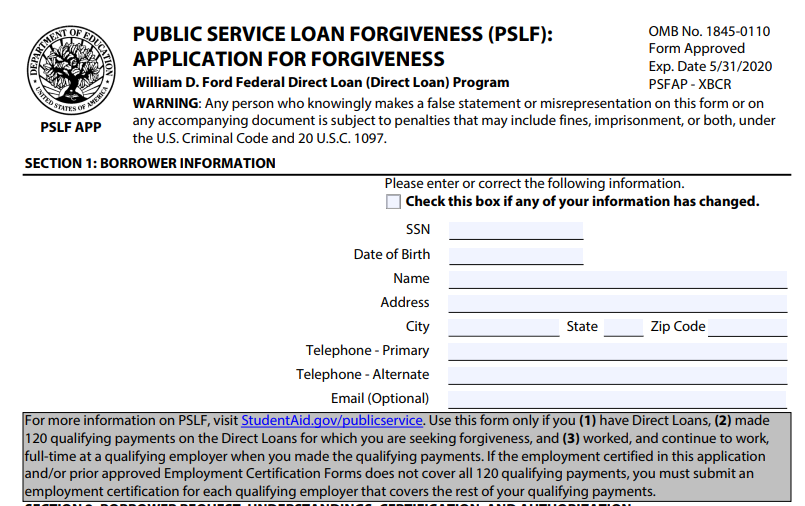 PSLF Form