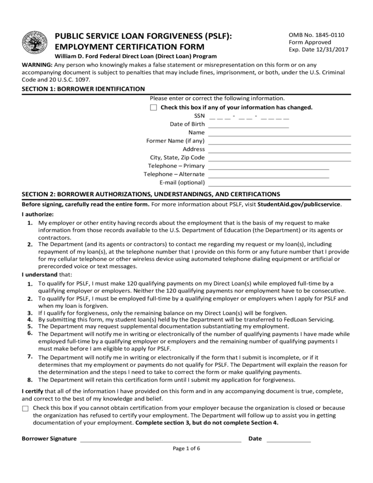 PSLF Forms