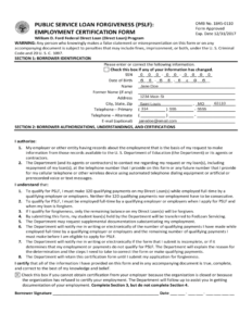 Public Student Loan Forgiveness PSLF Employment Certifation Form