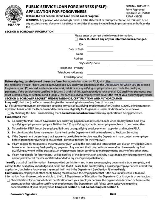 Studentaid.gov PSLF Form