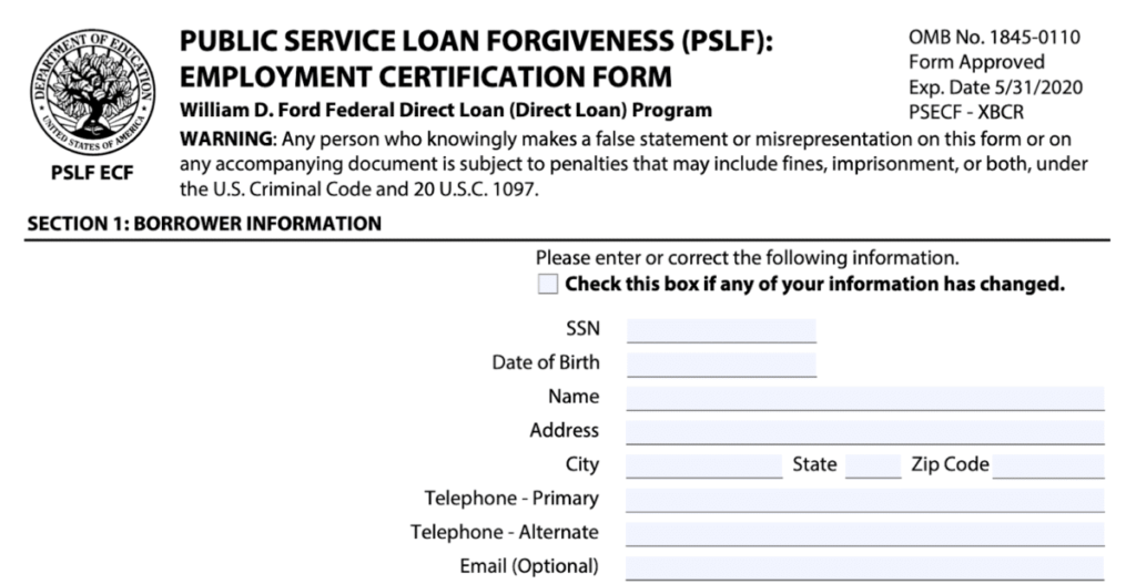 Can A Principal Sign Public Service Loan Forgiveness Certification Form