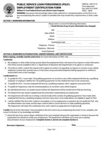 Employment Verification Form Public Service Loan Forgiveness